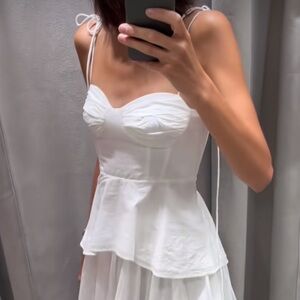 🦋 Bloggers Favorite 🦋 Zara ZW Collection Corset Bustier Top Size L